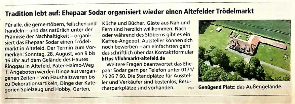 Trödelmarkt Altefeld Nordhessen Zeitung